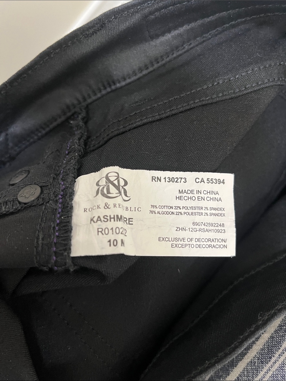 Rock & Republic Misses Kashmere Jeans Black Size 10 - Picture 9 of 11